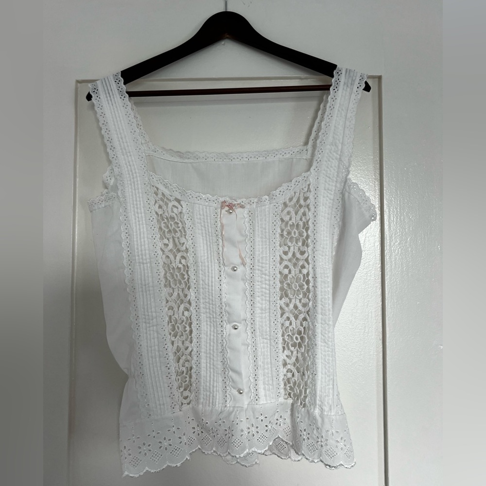 Eyelet button up camisole